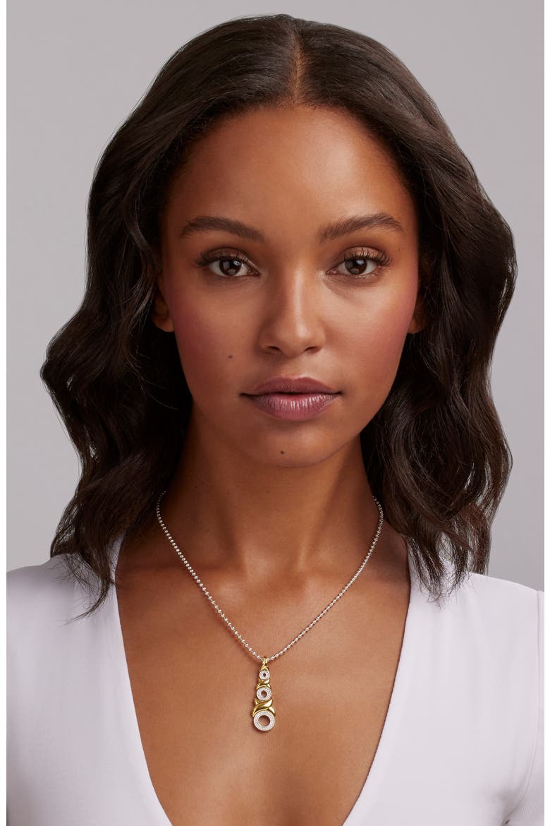 Embrace XO Pavé Diamond Pendant Necklace, Alternate, color, METALLIC