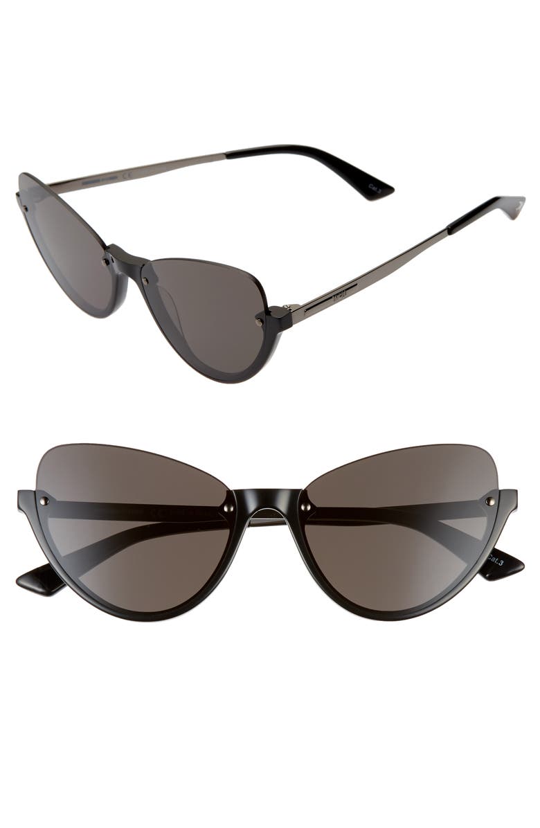 MCQ Alexander McQueen 56mm Semi Rimless Cat Eye Sunglasses, Main, color, 