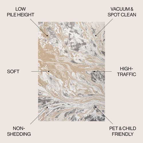Jonathan Y Swirl Marbled Abstract Area Rug In Beige/ivory