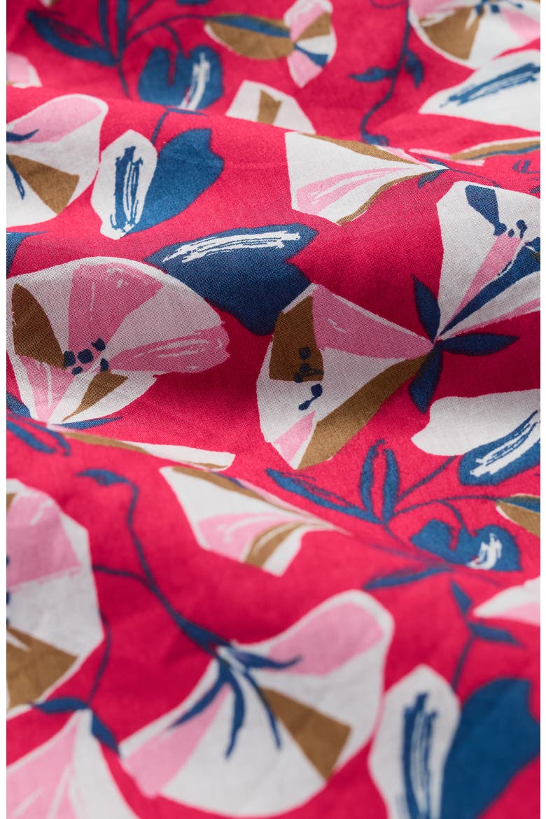 Floral Print Organic Cotton Midi Shirtdress, Alternate, color, PARASOL FLORAL RASPBERRY