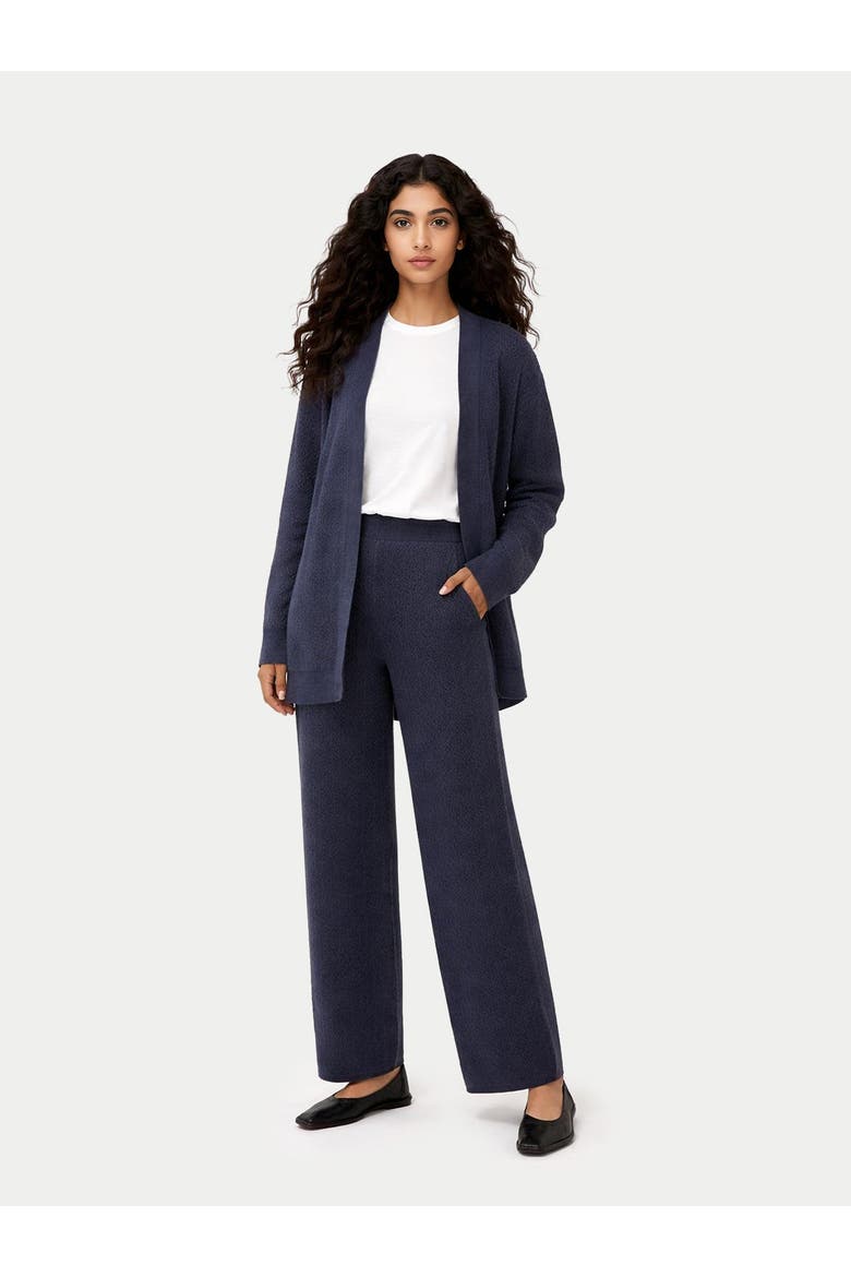 Wide-Leg Ajour Knit Cashmere Pants, Alternate, color, crown blue