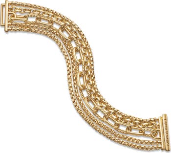 Multirow Chain Bracelet in 18K Yellow Gold