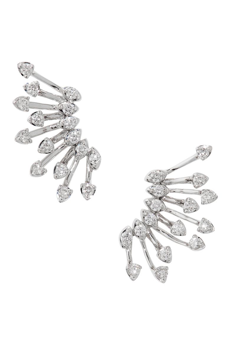 Luminous Diamond Earrings, Main, color, WHITE GOLD