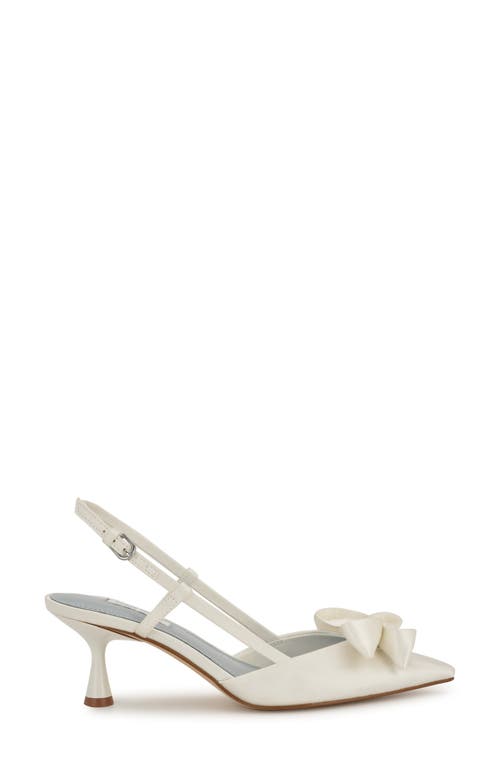 Nine West Raska Slingback Pointed Toe Pump In White