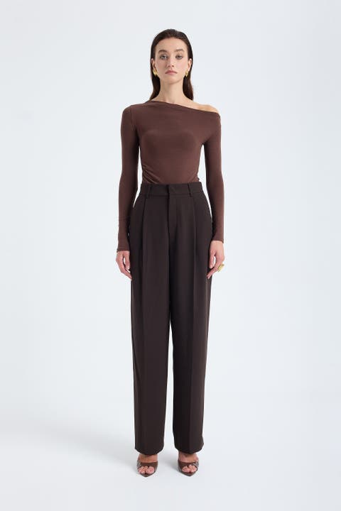 Nevara High Waist Wide Leg Trousers