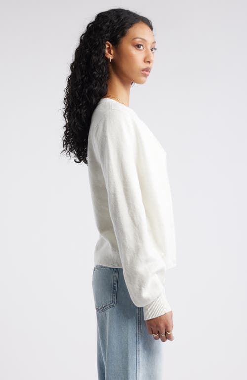 Bp. Crewneck Cotton Blend Cardigan In Ivory