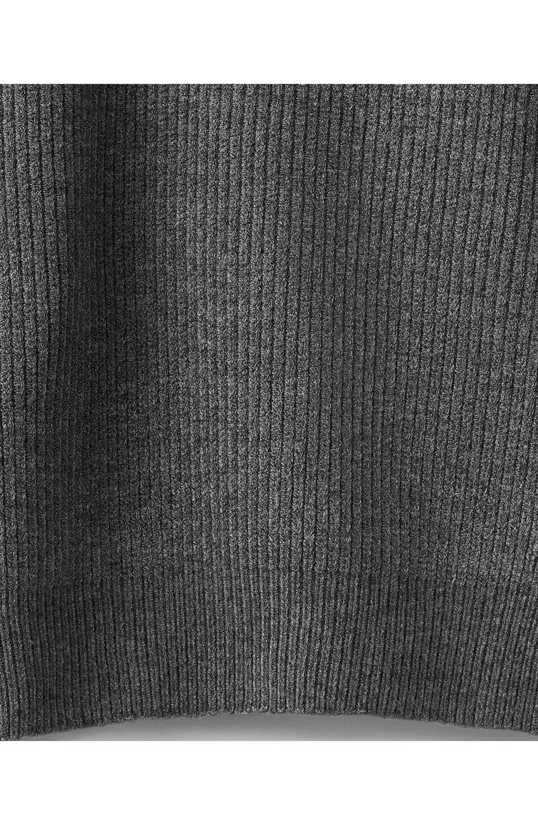 MANGO Rib Crewneck Sweater, Alternate, color, Dark Heather Grey