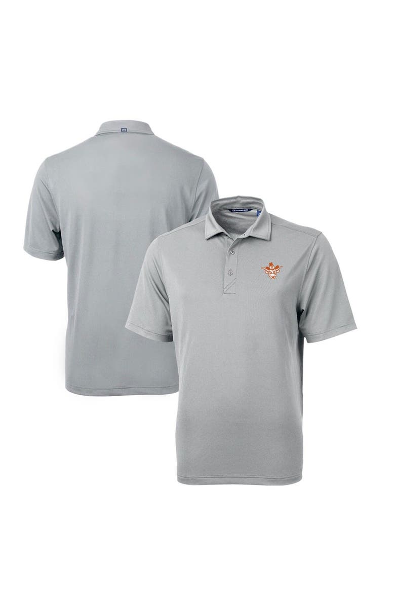 Cutter & Buck Men's Cutter & Buck Gray Texas Longhorns Big & Tall Virtue Eco Pique Recycled DryTec Polo, Main, color, 
