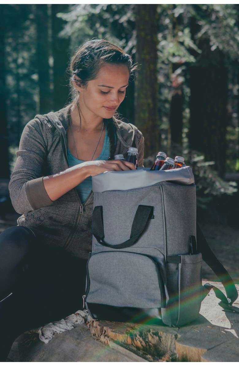 Picnic Time On The Go Roll-Top Cooler Backpack, Alternate, color, Heathered Gray
