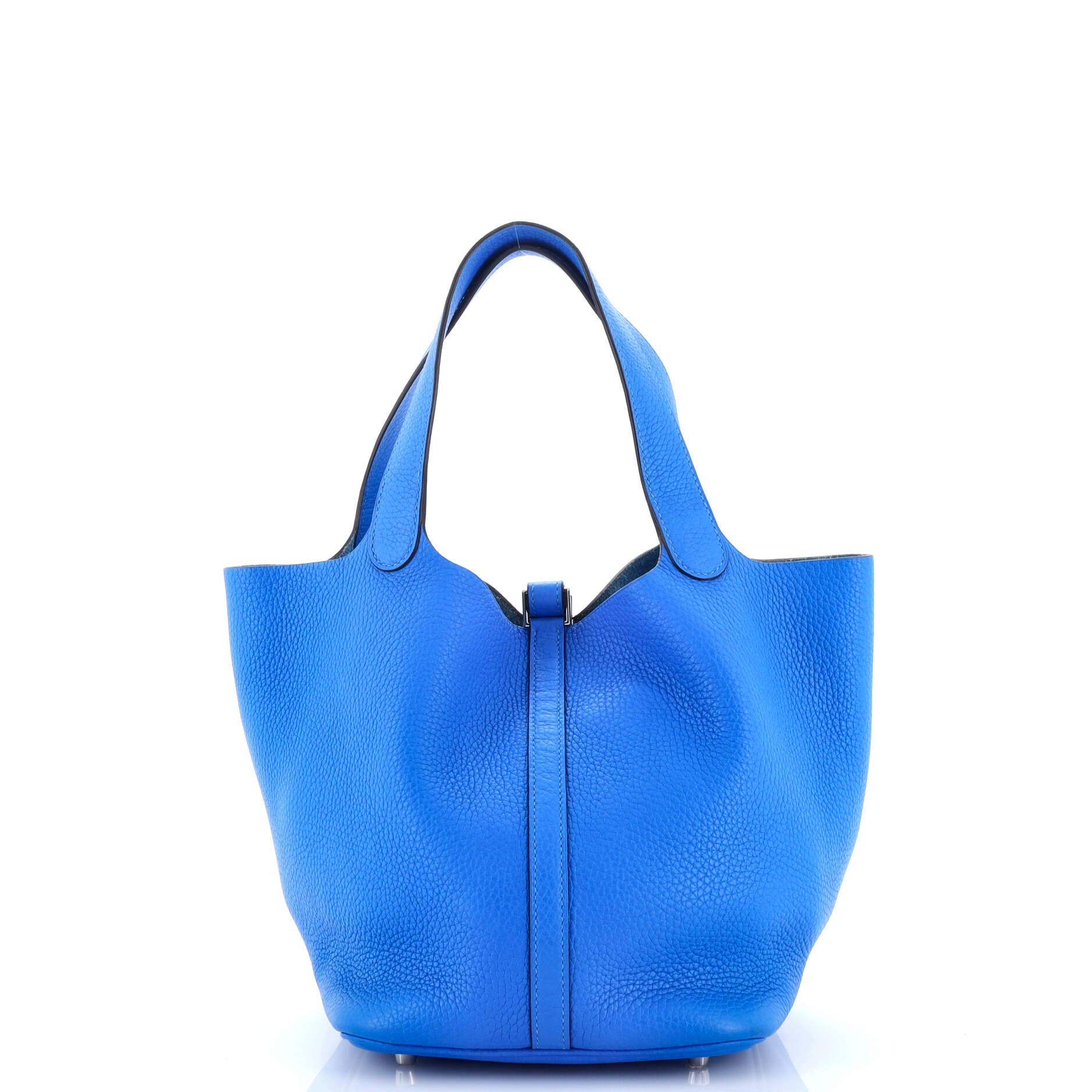 Pre-Owned Hermes Picotin Lock Bag Clemence MM, Alternate, color, Bleu Hydra