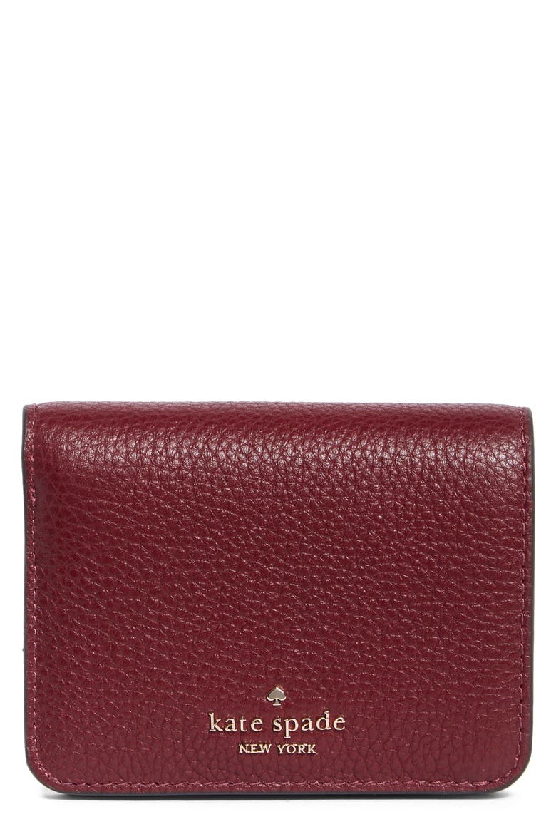 lena small bifold wallet, Main, color, CHERRY JUICE