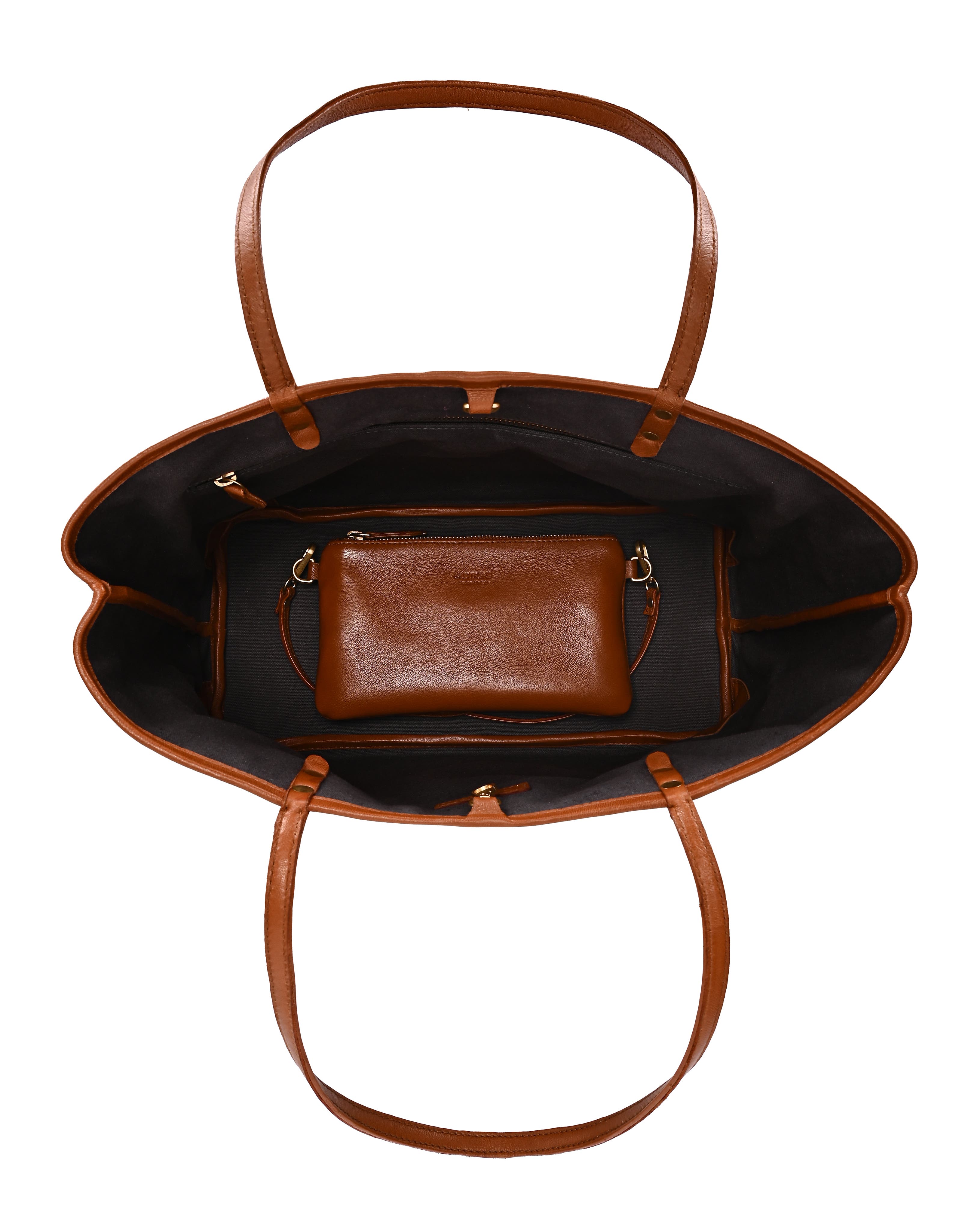 OLD TREND Camellia Medium Reversible Leather Tote, Alternate, color, Cognac