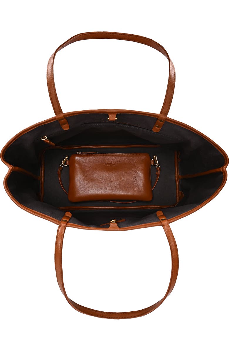 OLD TREND Camellia Medium Reversible Leather Tote, Alternate, color, Cognac