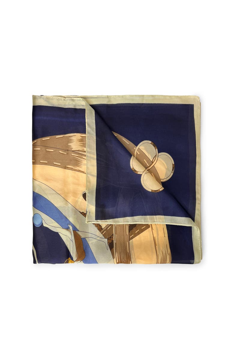 Youzey The Dancer Faux Silk Scarf, Alternate, color, Blue