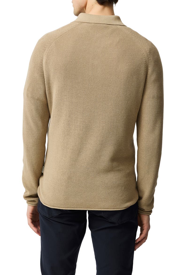 Eastern Bush Long Sleeve Cotton Rib Polo Sweater, Alternate, color, CAMEL