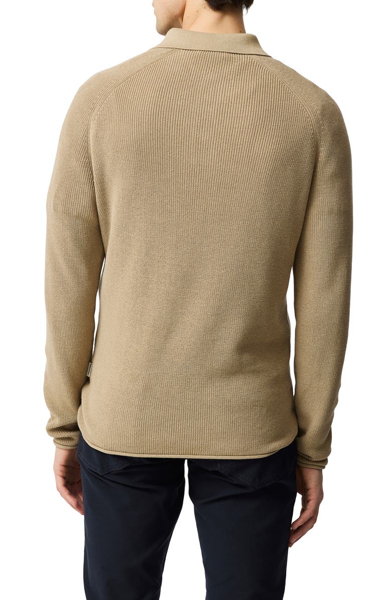 Rodd & Gunn Eastern Bush Long Sleeve Cotton Rib Polo Sweater, Alternate, color, Camel