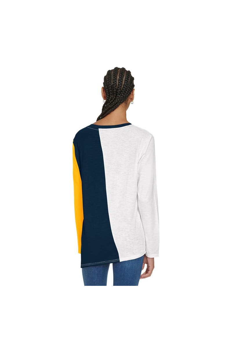 TOMMY JEANS Women's Tommy Jeans White/Navy Denver Nuggets Amelia Color Blocked Long Sleeve T-Shirt, Alternate, color, 