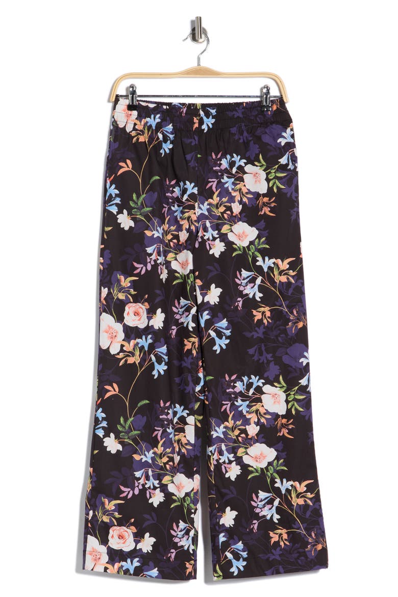 Adley Floral Stretch Cotton Pull-On Pants, Alternate, color, SPRING BLACK PRINT