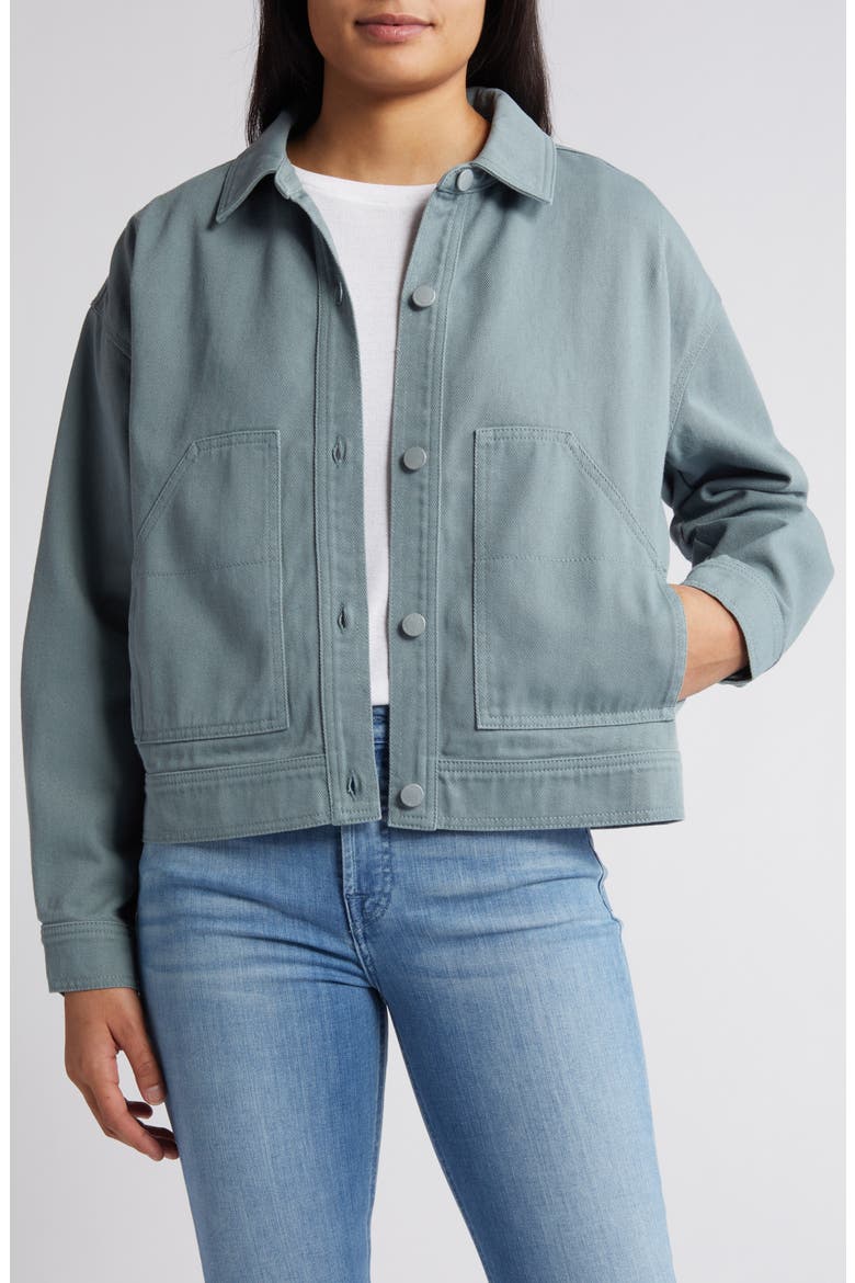 Cotton Twill Utility Jacket, Main, color, DUSTY SLATE