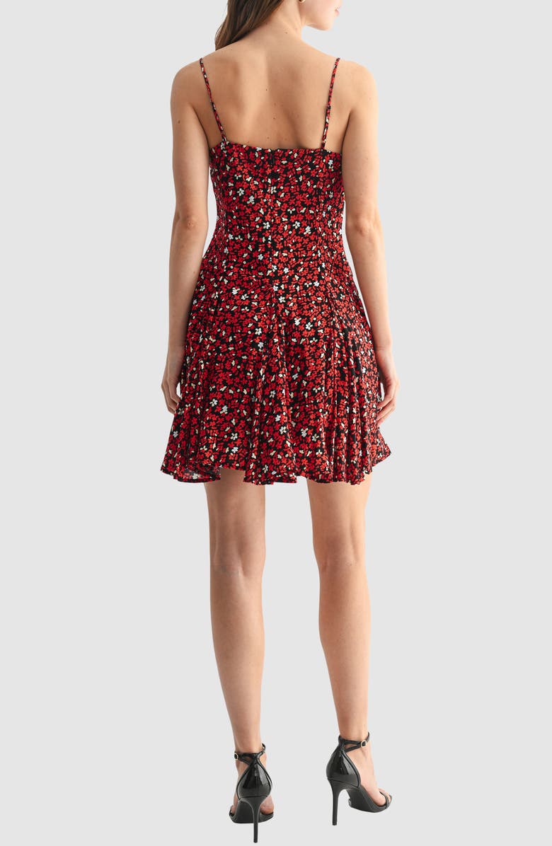 Lush Spaghetti Strap Minidress, Alternate, color, Black Red Floral