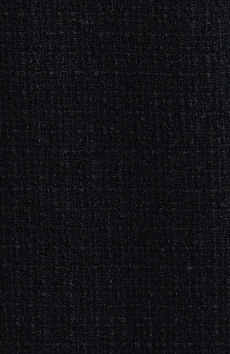 KOBI HALPERIN Dale Chain Trim Sleeveless Cotton Blend Tweed Sheath Dress, Alternate, color, Black