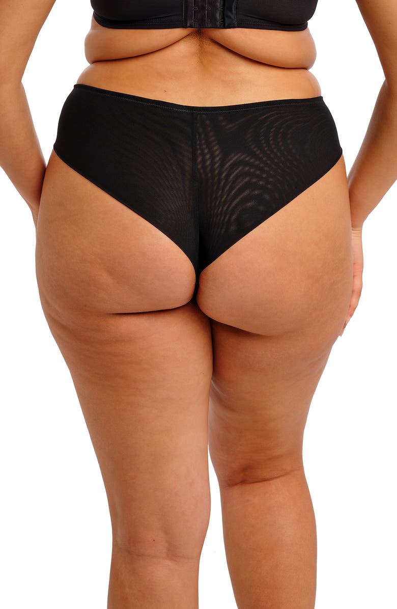 Elomi Reja Brazilian Briefs, Alternate, color, Black