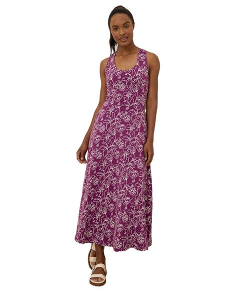 Organic Cotton Fit & Flare Open Back Maxi Dress