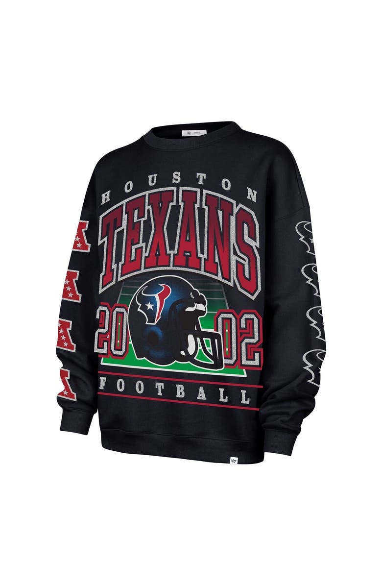 '47 Women's '47  Navy Houston Texans Go Big Oversized Pullover Sweatshirt, Alternate, color, Navy