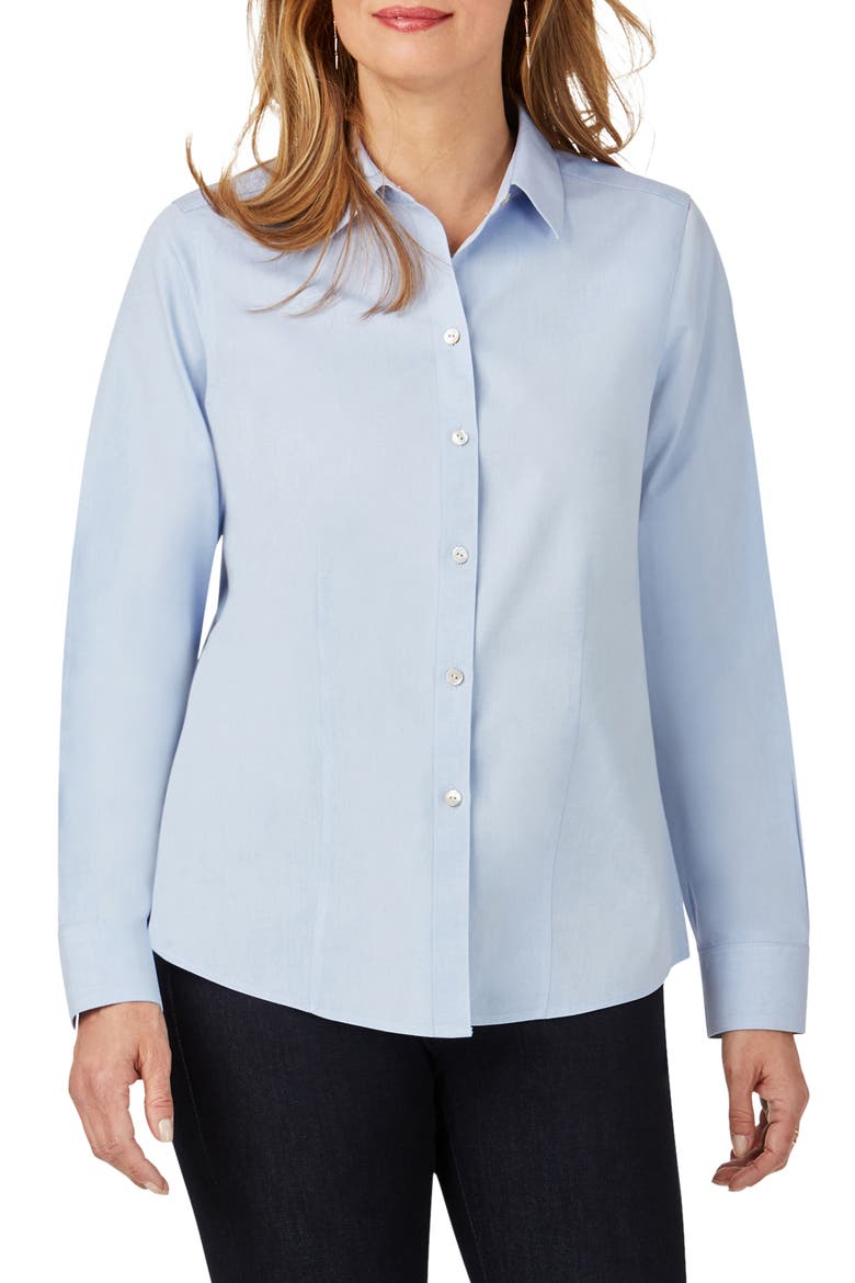 Dianna Non-Iron Cotton Shirt, Main, color, BLUE WAVE