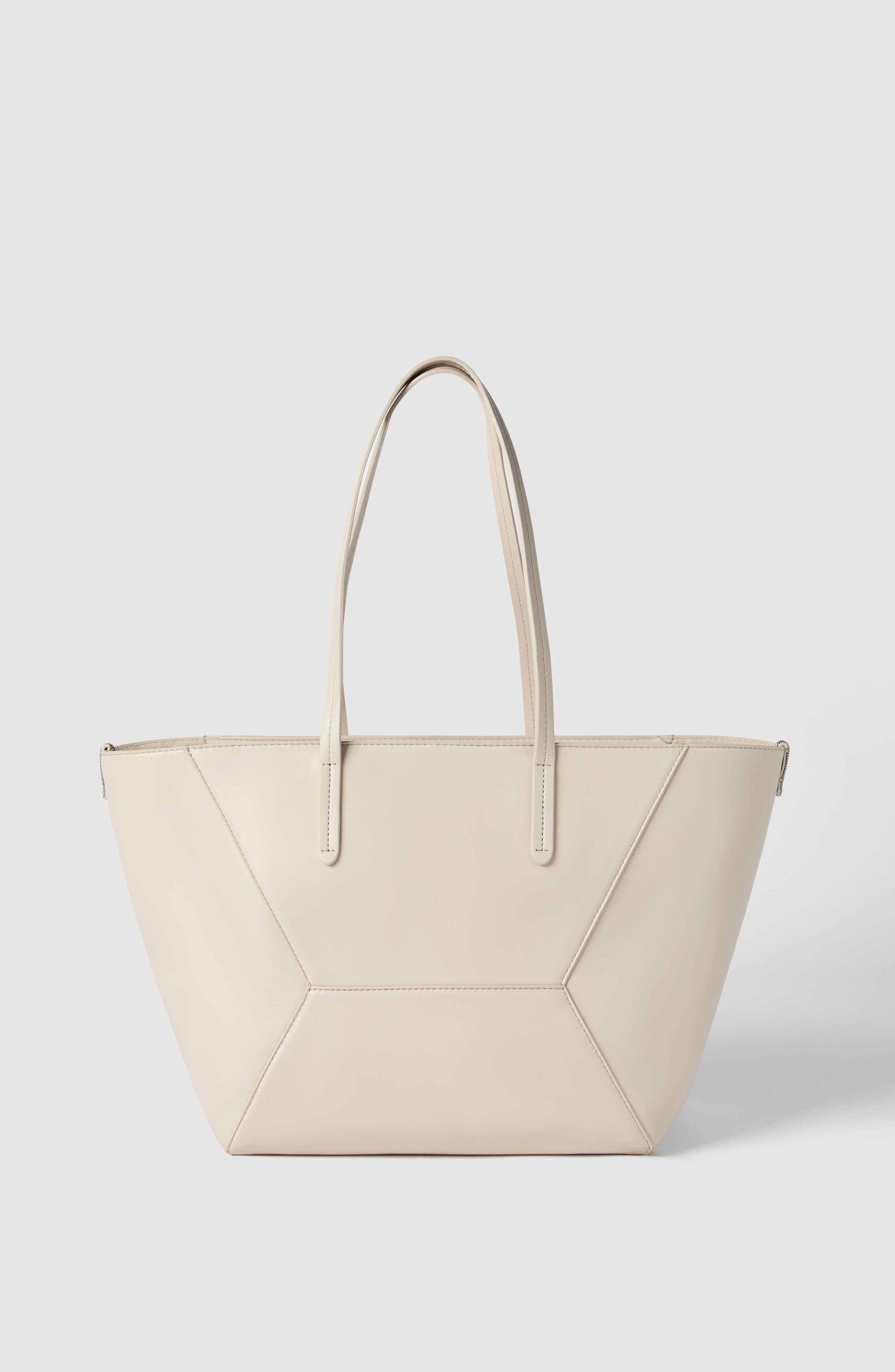 Brunello Cucinelli Calfskin small BC Duo bag, Alternate, color, Ivory