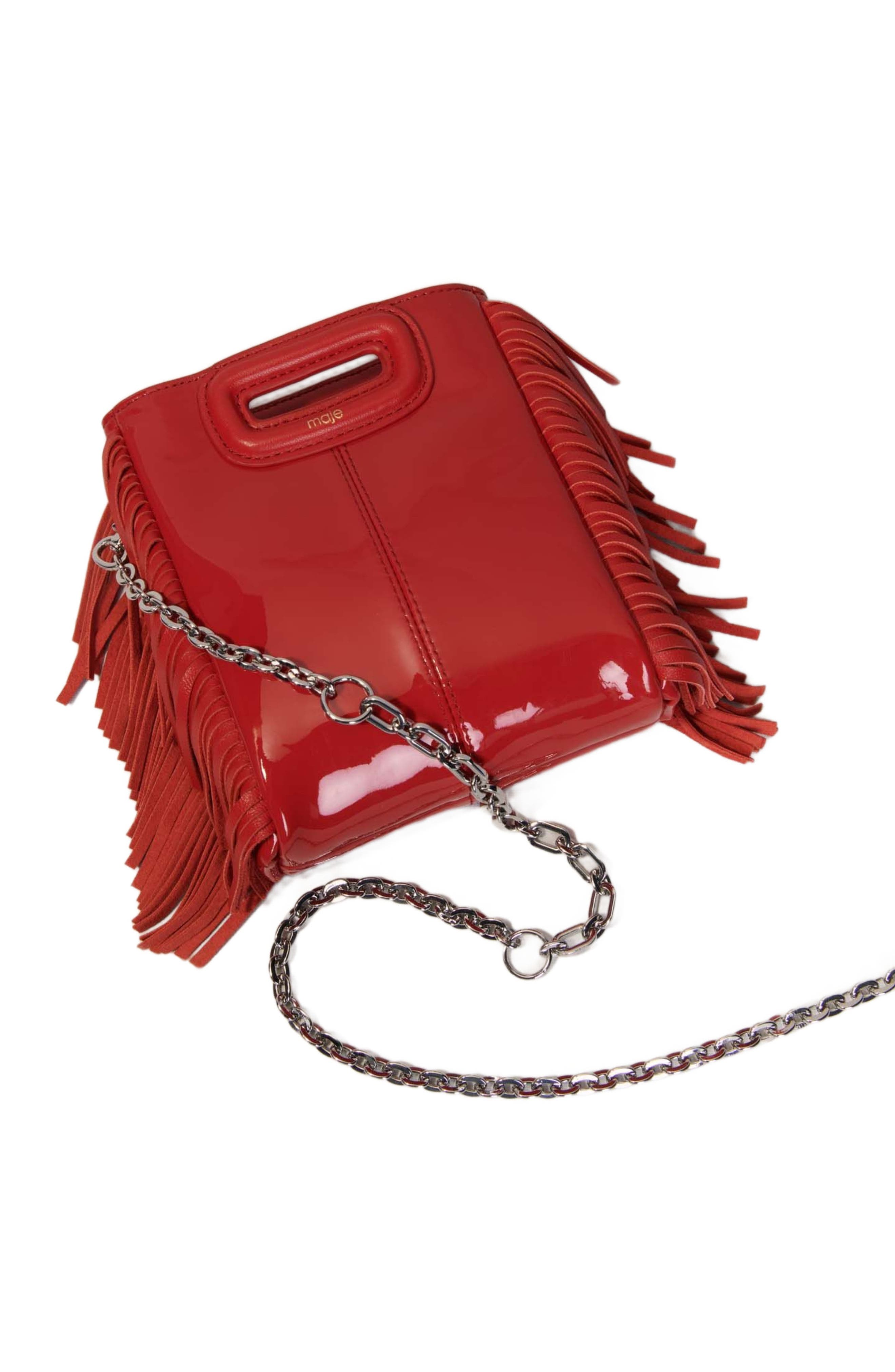 maje Smooth leather mini M bag, Alternate, color, 