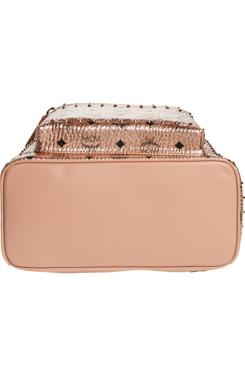 MCM Medium Stark Side Stud Coated Canvas Backpack, Alternate, color,