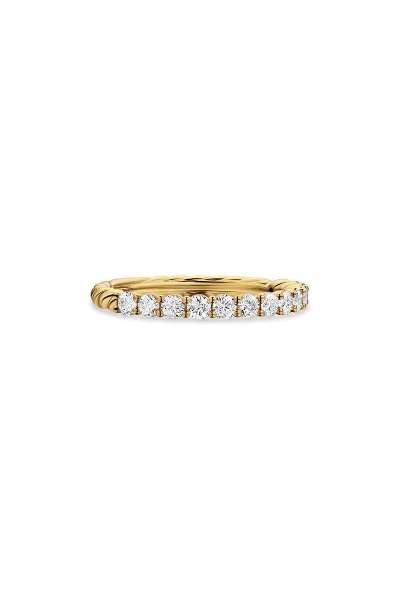 Petite Pavé 18k Gold Diamond Band Ring, Main, color, GOLD