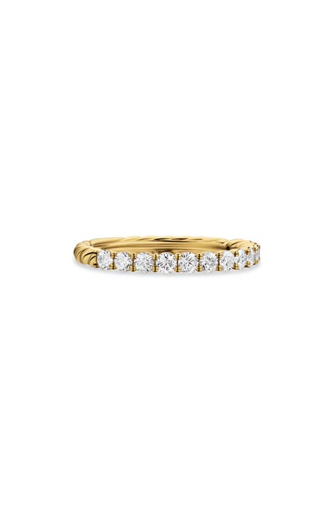 Petite Pavé 18k Gold Diamond Band Ring