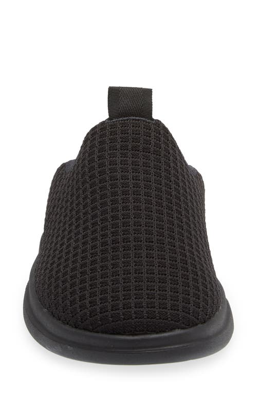 Lusso Cloud Pelli Waffle Knit Slipper In Jet Black/matte Black