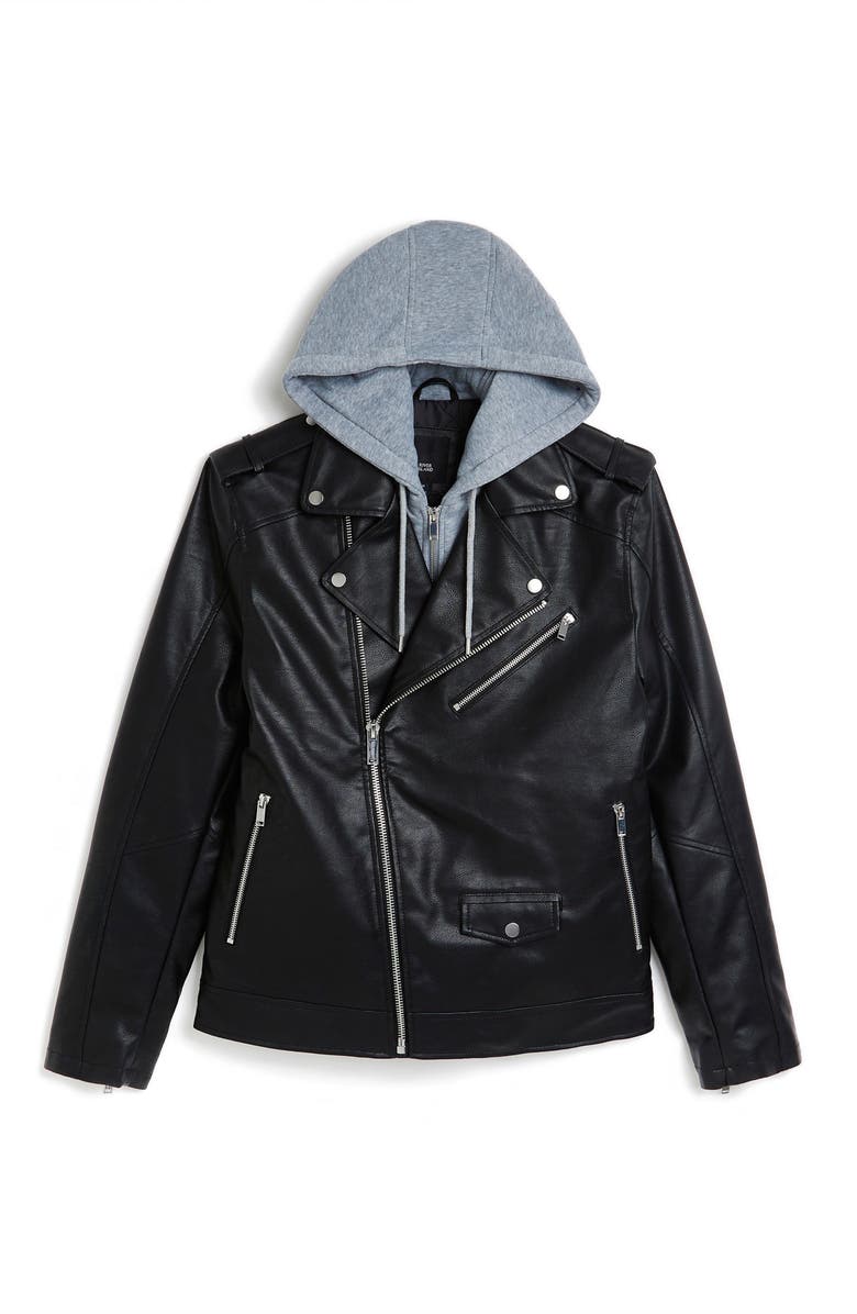 River Island BIKER HYBRID HOODIE INSERT, Alternate, color,