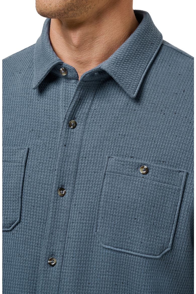 Cloud Waffle Knit Button-Up Shirt, Alternate, color, BERING SEA
