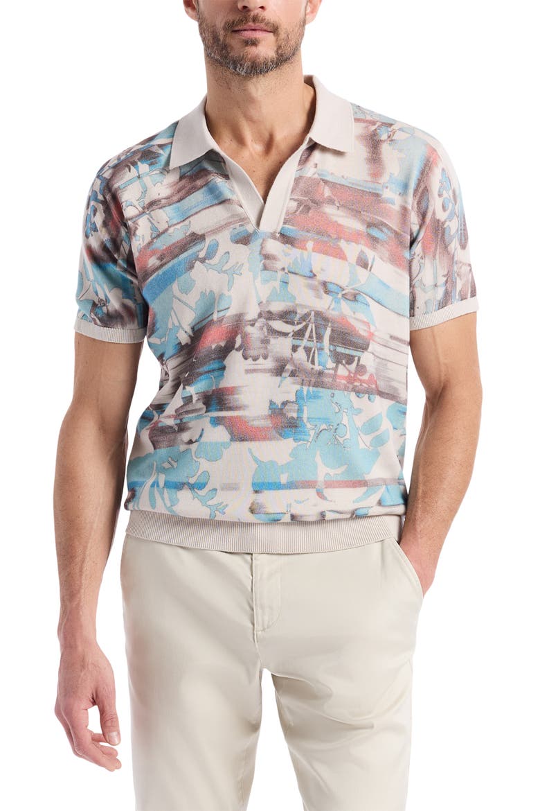 Ordale Johnny Collar Cotton Sweater Polo, Main, color, MULTI