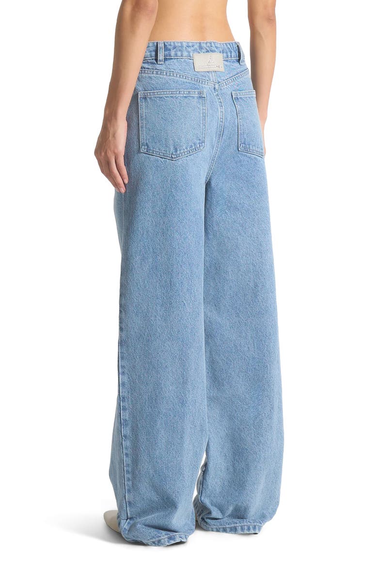 Faye Wide Mid Rise Jeans with Tie Waist, Alternate, color, Mid Blue
