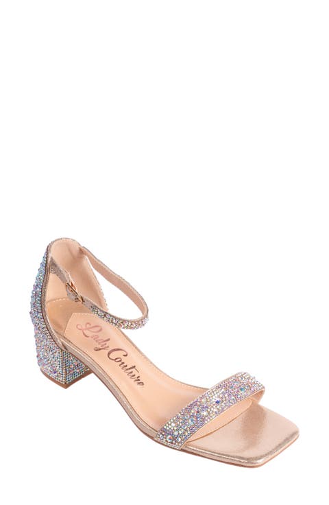 Dazzle Crystal Embellished Block Heel Sandal (Women)