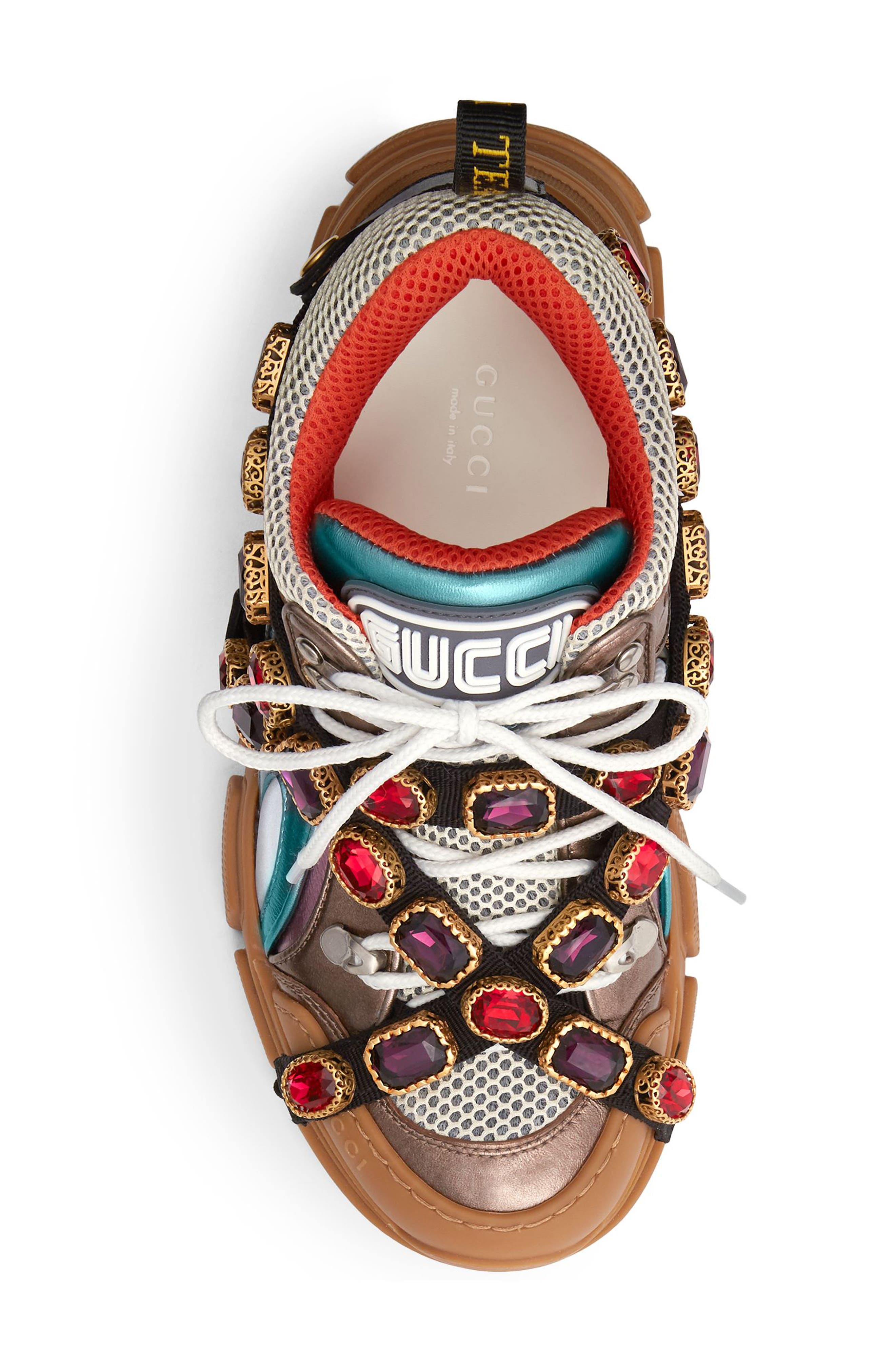 Gucci Flashtrek Jewel Embellished Sneaker, Alternate, color, 