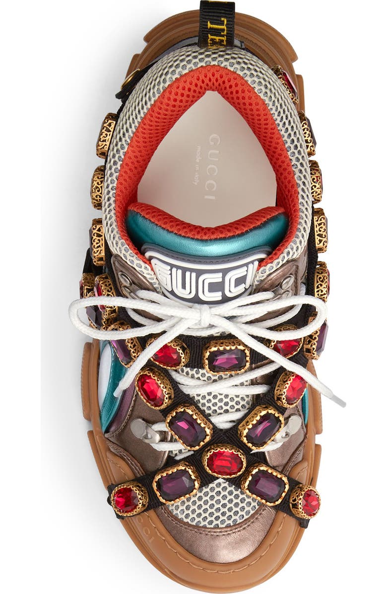 Gucci Flashtrek Jewel Embellished Sneaker, Alternate, color,