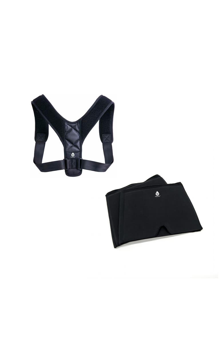 PURSONIC Ultimate Wellness Bundle Brace Posture Corrector & Migraine Relief Cap, Main, color, Black