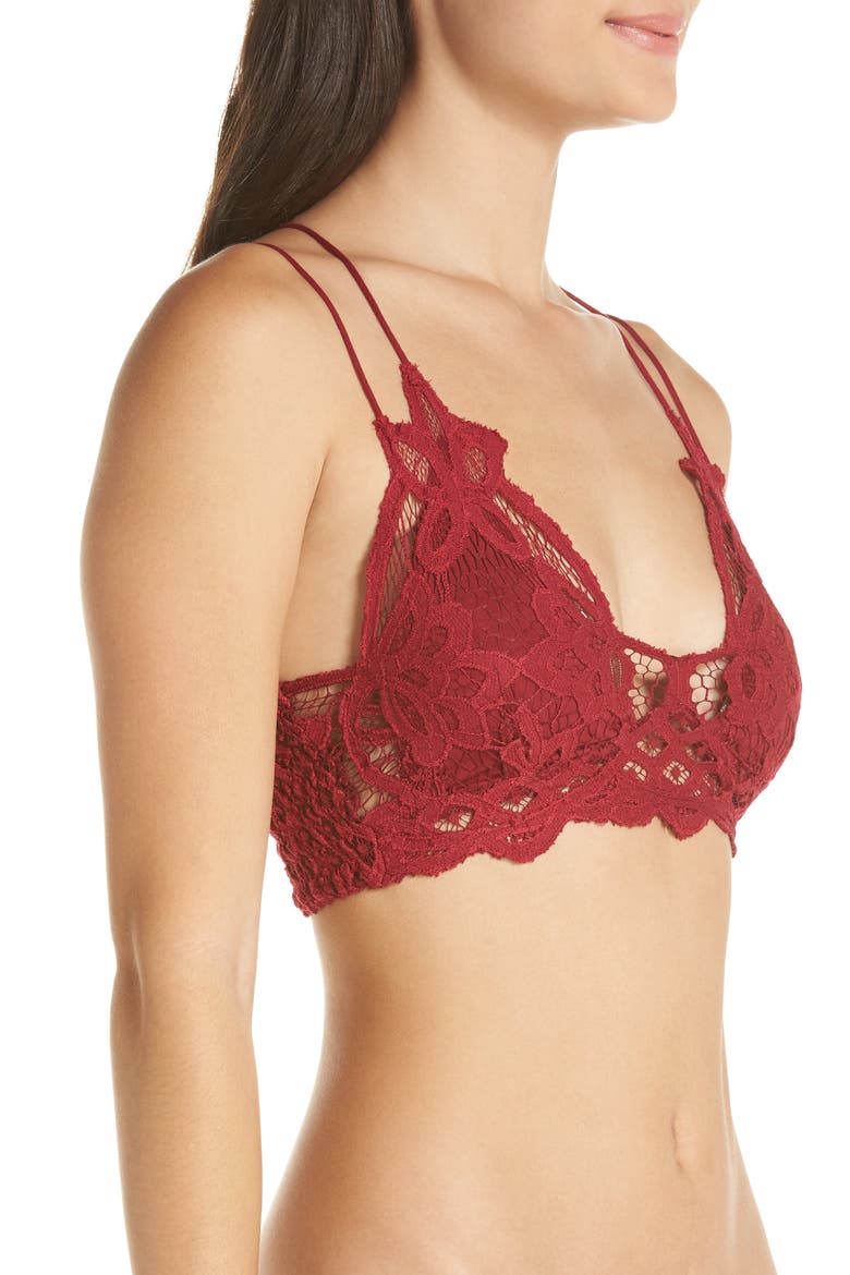 Intimately FP Adella Longline Bralette, Alternate, color, GARNET