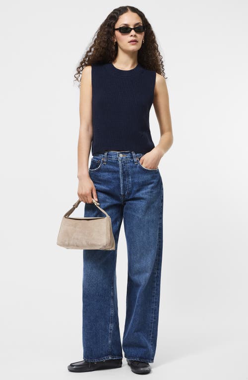 French Connection Mozart Crop Sweater Vest In Blue
