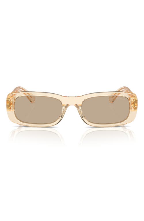 Miu Miu Logo Acetate Rectangular Sunglasses In Dark Brown