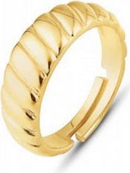 Spero London Croissant Ring In Sterling Silver Gold Vermeil