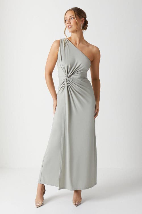 Coast Twist One Shoulder Jersey Dress In Gray