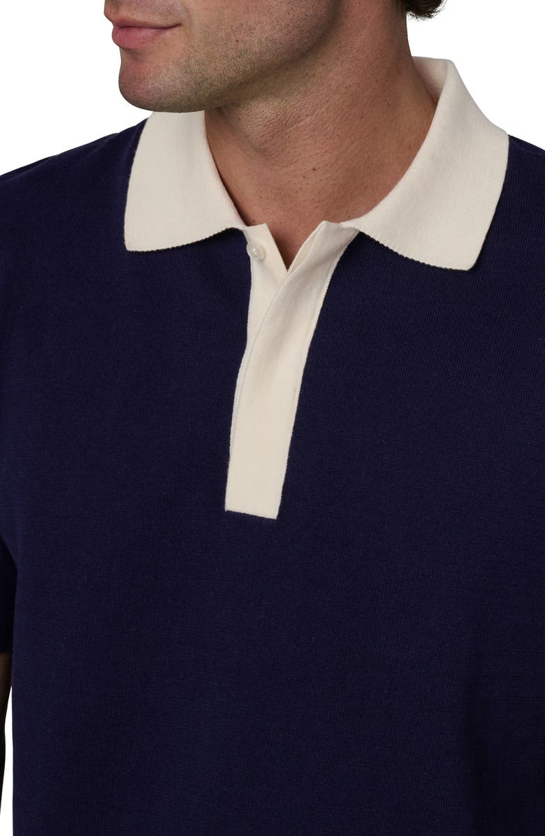Joe's Contrast Collar Cotton Polo, Alternate, color, Baritone Blue