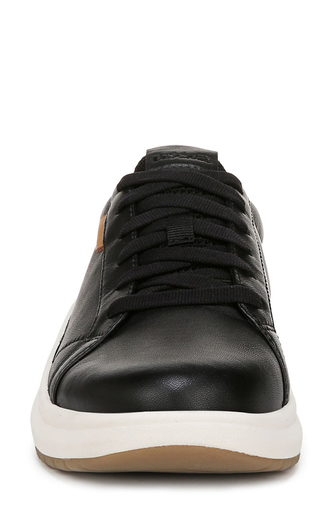 Dr. Scholl's Feel Good Plantar Fasciitis Leather Sneaker (Women) - Wide Width Available, Alternate, color, Black